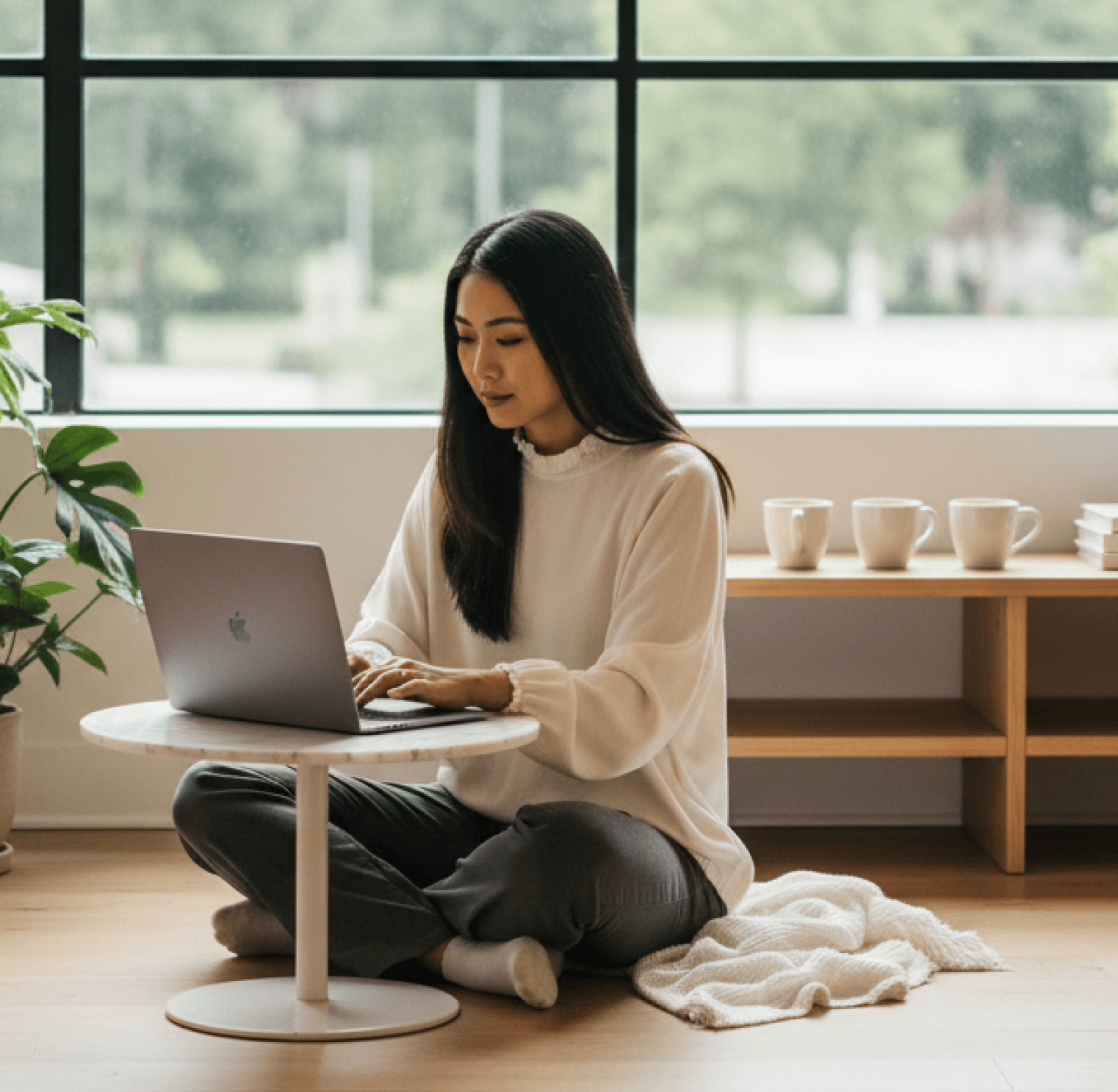 Person taking quiz on laptop
